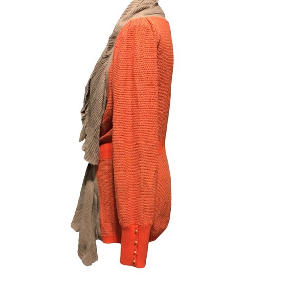 Lia Molly (Anthro) Ruffled Firelight Cardigan - M - Picture 3 of 9